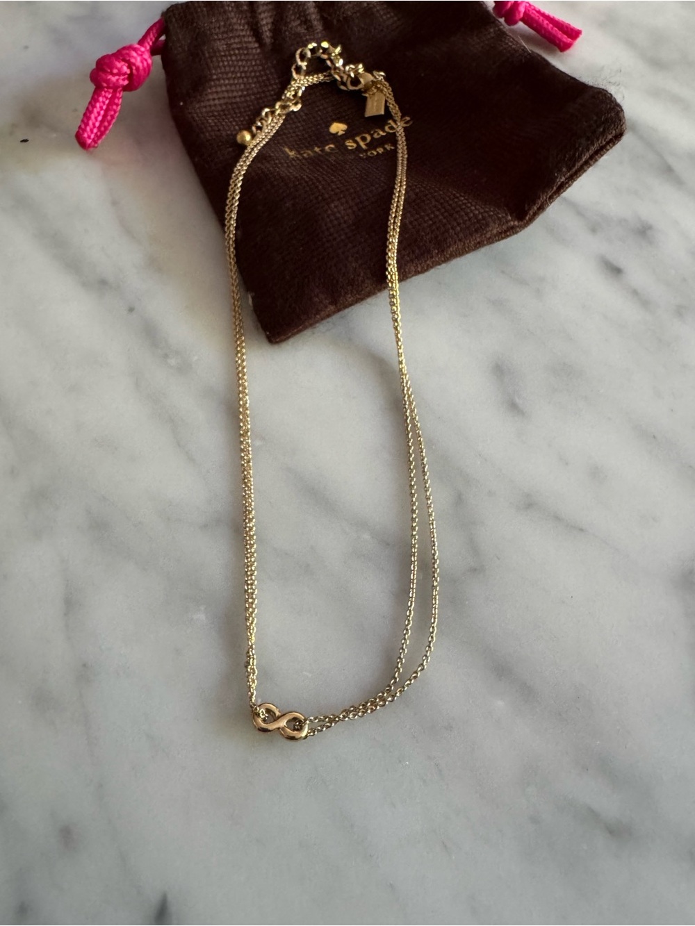 kate spade Gold Double Chain Infinity Necklace